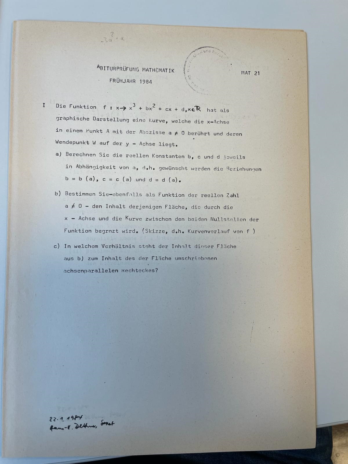 Abiturprüfung Mathematik