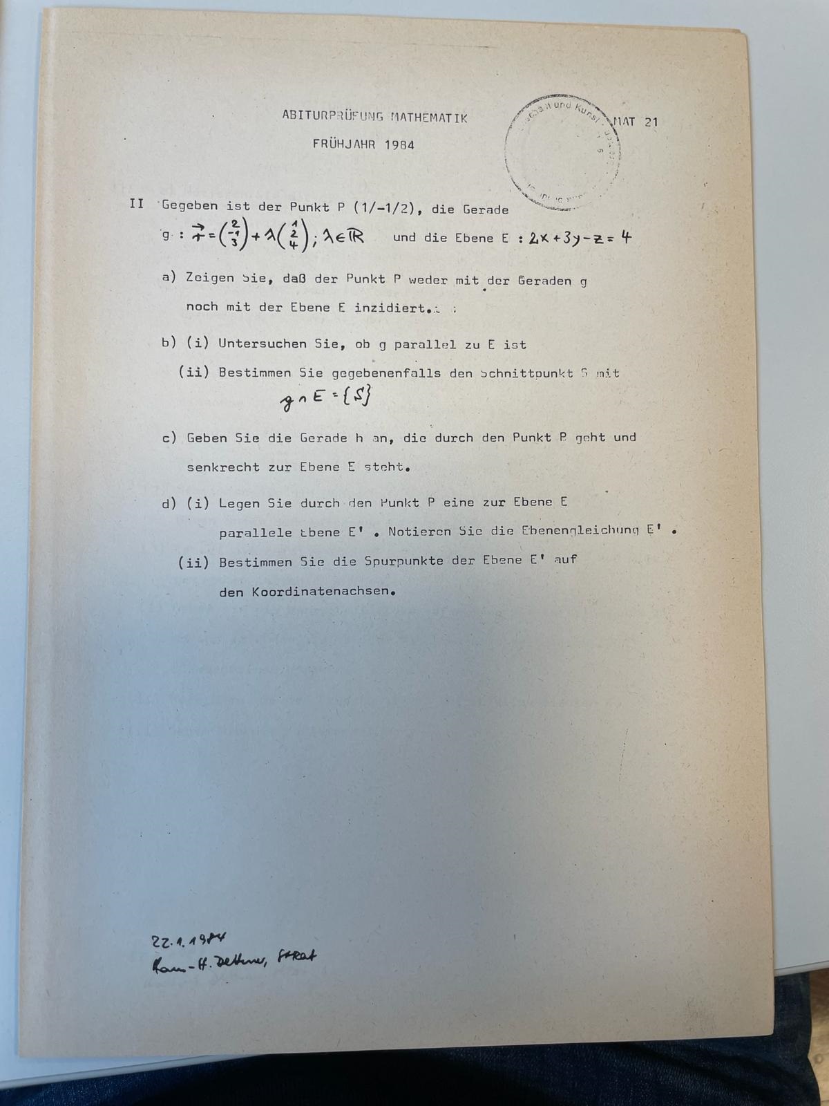 Abiturprüfung Mathematik
