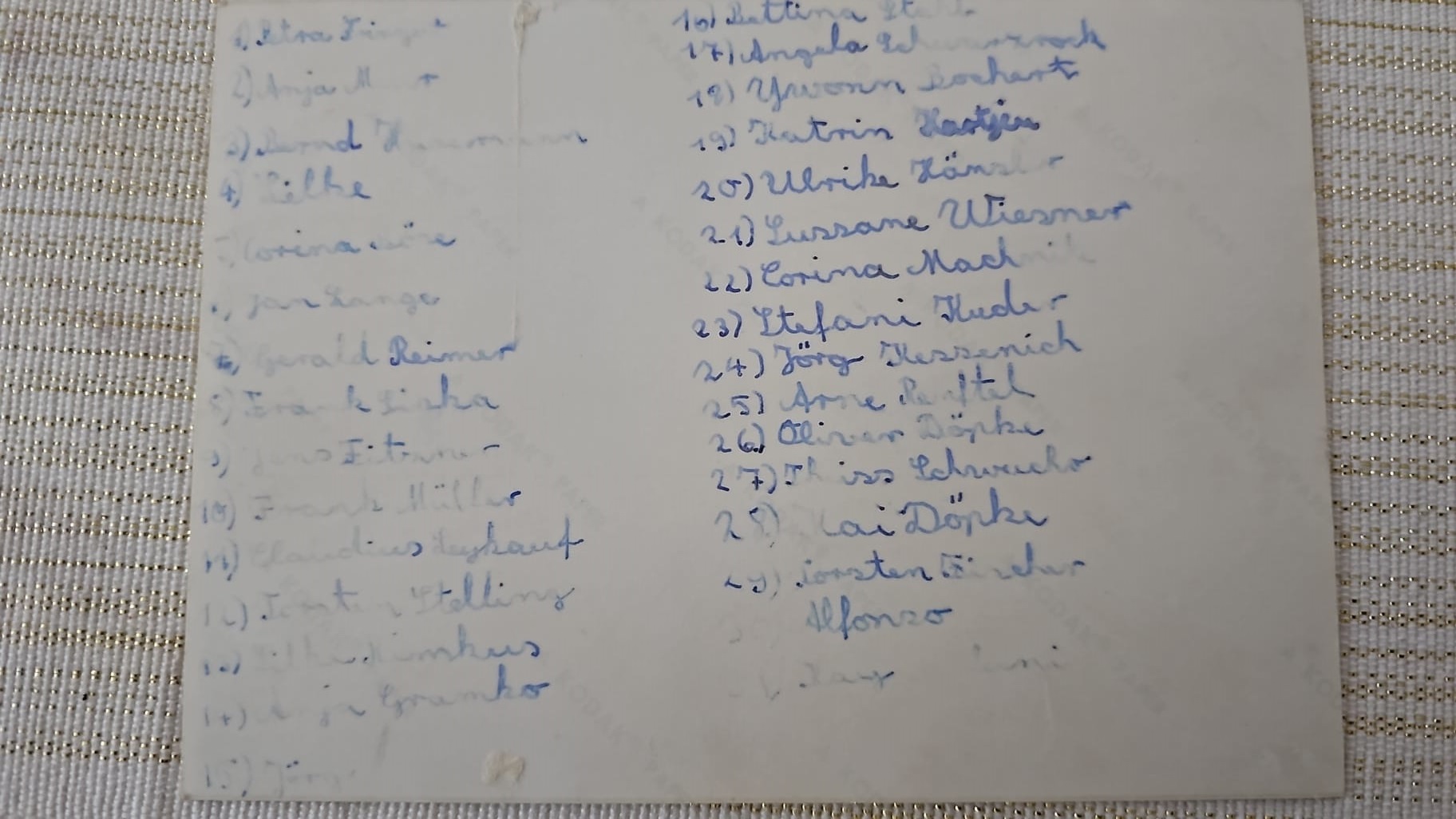 Alte Namensliste